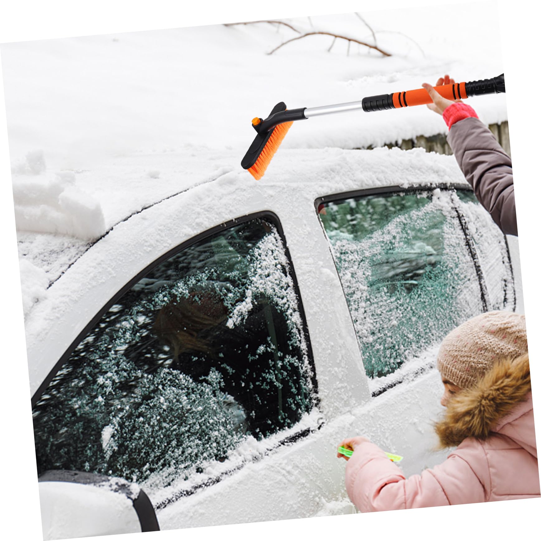 Kisangel 2 Pezzi per Neve Auto con Spazzola e Rimozione Ghiaccio e Strumento per Inverno Facile da Riporre e Resistente
