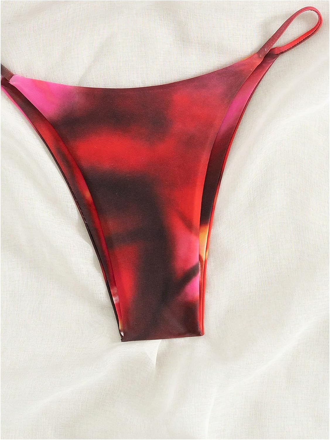 WDIRARA Women's 2 Piece Tie Dye Triangle Bikini Sets Spaghetti Strap Swimsuit Bathing Suit - Image 5