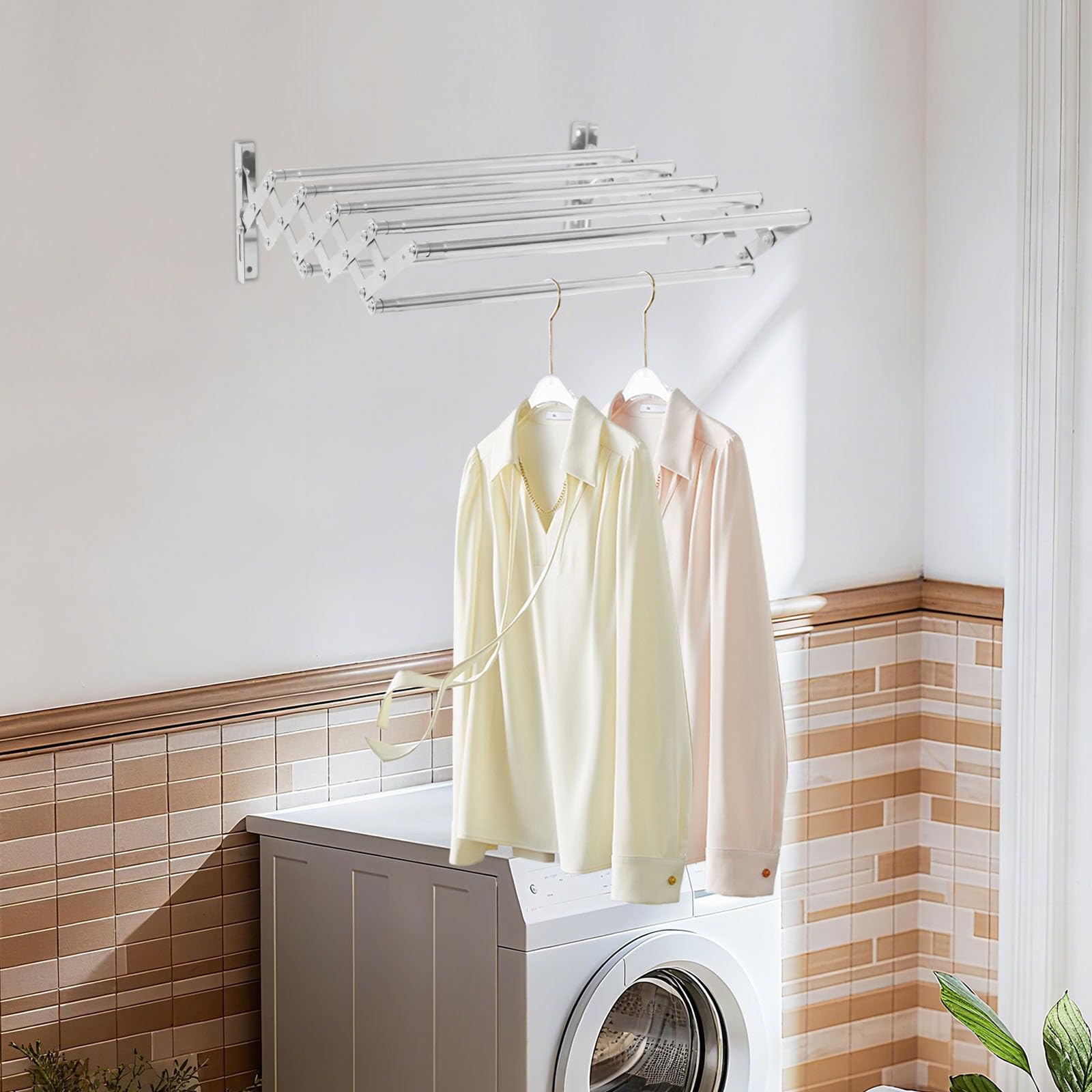 Ausziehbarer Handtuchhalter Edelstahl – Verstellbare Handtuchstange 42-80 cm Badetuchhalter für Badezimmer WC Silber Wandmontage rostfrei