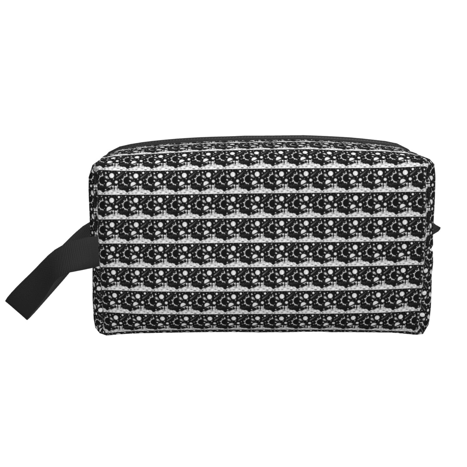 Ercgad Unisex White Astronaut Print Large Capacity Travel Toiletry Bag Cosmetic Pouch Daily Storage Makeup Case
