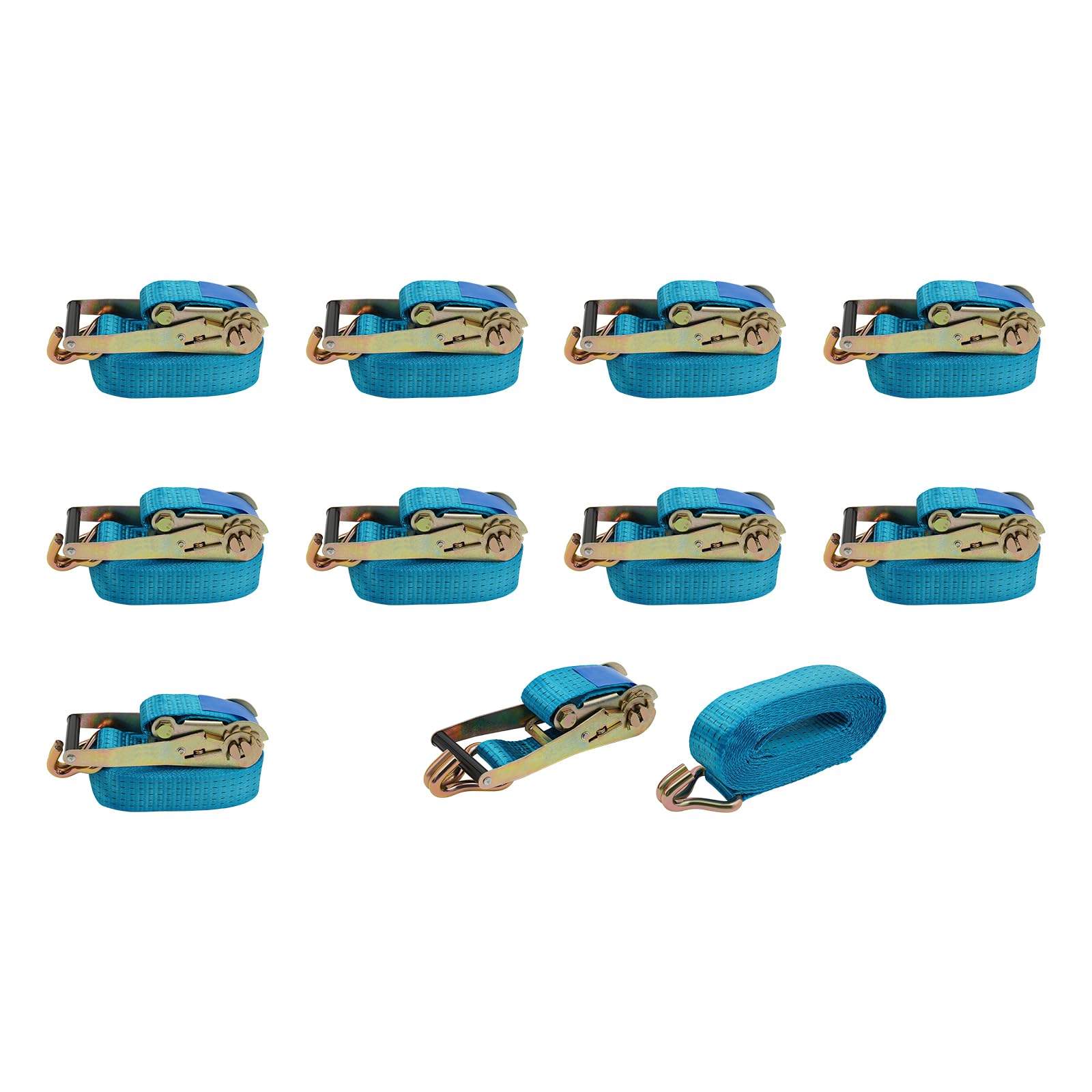 Blau 5 Ton/11023,11 lbs ﻿ 5cm x 6m Zurrgurte, Zurrgurte mit Haken, Ratschengurte 10 Stück Ratschengurte Zurrgurte Mit Haken Tie Down Bänder für die professionelle Ladungssicherung auf Anhängern