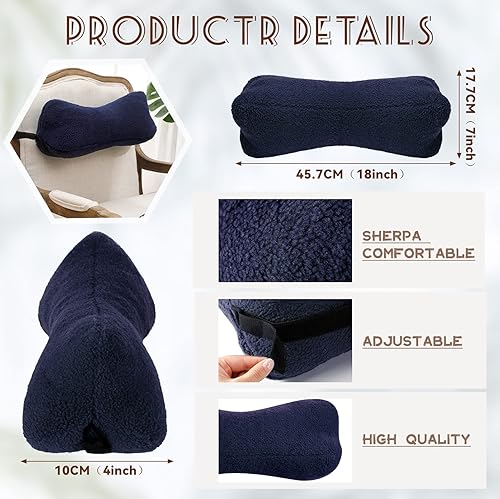 Miniatura 2 de Weysat 2 piezas de almohada para el cuello para la cabeza reclinable cojín de apoyo para la cabeza del perro almohada de apoyo lumbar con correa