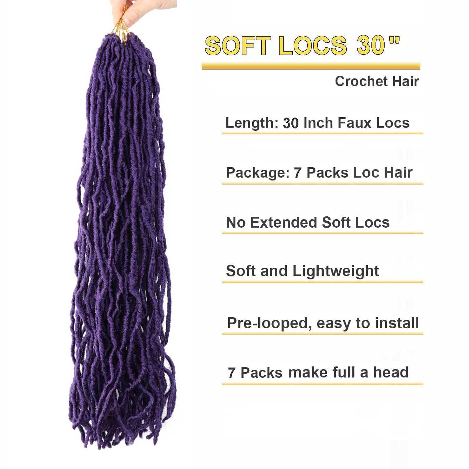 Soft Locs Faux Locs Crochet Hair - Pre-Looped Synthetic Fiber