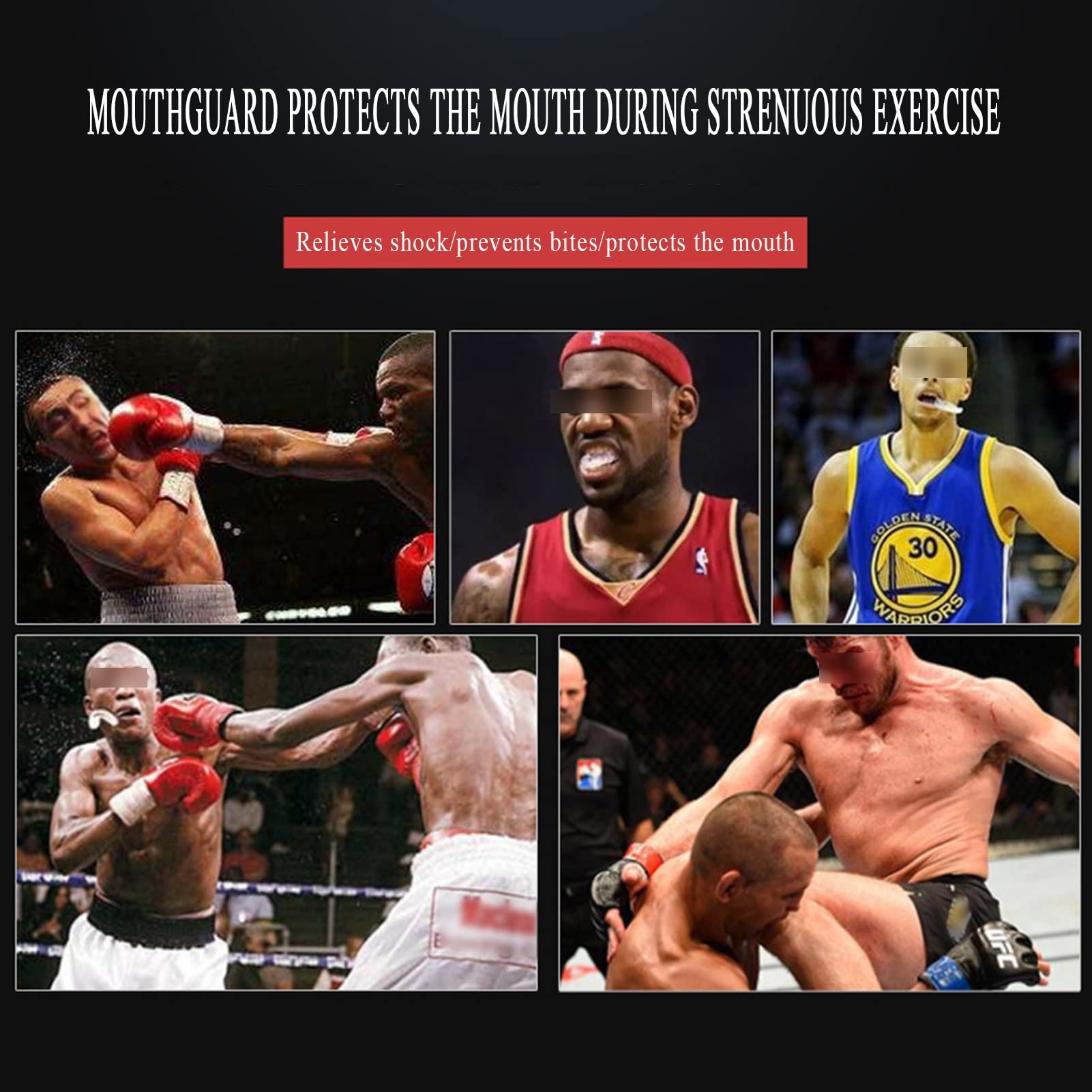 Paradenti da Calcio, Adulti E Giovani Paradenti con Caso, per Il Rugby, Pallacanestro, Hockey, MMA, Boxe, Lacrosse, 2 Pezzi