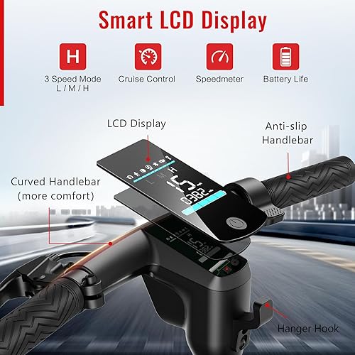 Miniatura 5 de SISIGAD Scooter eléctrico para adultos, motor de pico de 500 W, neumático sólido de 8.5 pulgadas, scooter eléctrico de largo alcance de 15 millas