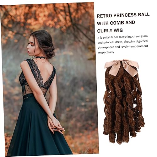 Long Curly Wig Ponytail Extension with Bangs | PartyKindom