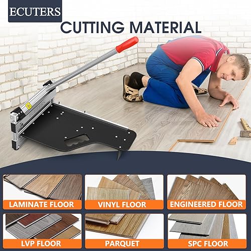 Miniatura 6 de Cortador de piso laminado de 13 pulgadas, corte de pisos de 0.669 in y 0.472 in de grosor, cortador de tablones de vinilo resistente, herramientas