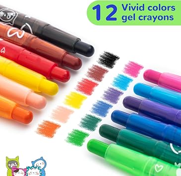 M&G Twistable Crayons 48 colors Twist Gel Crayons for artists,Stocking Stuffers & Christmas Holiday Gifts, Non-Toxic Crayons Set for artists Coloring, Ideal for Paper Gass