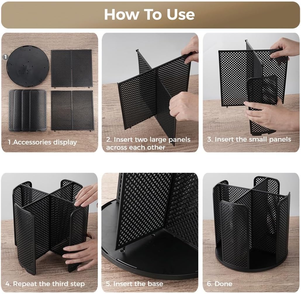 2 Pcs Rotatable Coffee Cup And Lid Dispensers, 4 Compartments, For Countertop, Bathroom, Kitchen, Coffee Shop