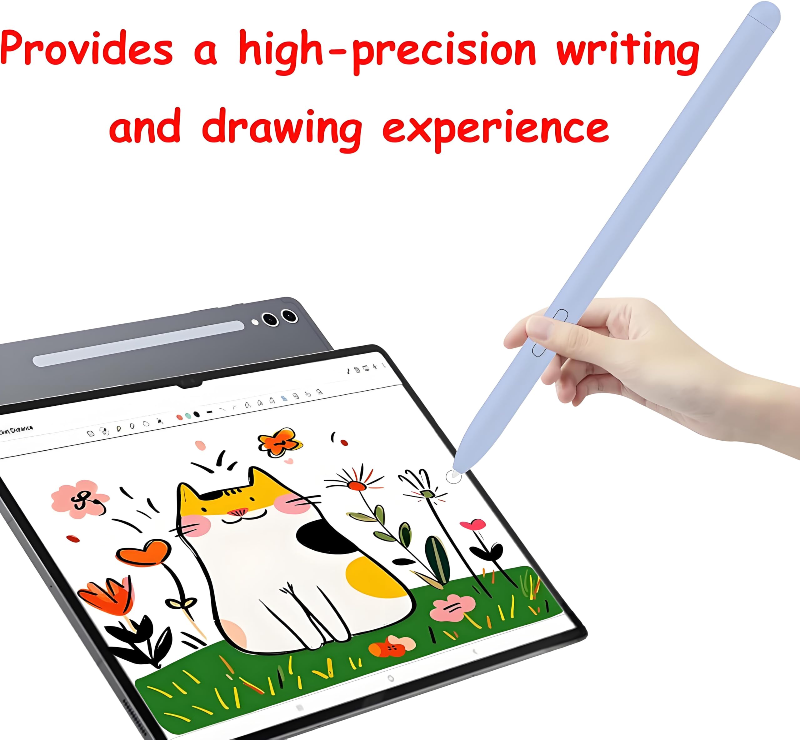 Galaxy Tab S10 Ultra Bluetooth S Pen Ersatz für Samsung Tab S10 Ultra Stift, Kompatibel mit Samsung Galaxy Tab S10 Plus, Tab S10 Ultra, Tab S10 Lite Eingabestift + 5 Ersatzfedern/Füllungen (Eisblau)