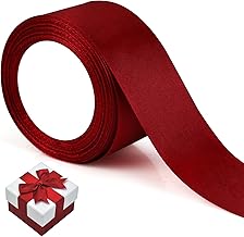 Satinband Rotwein - Geschenkband Breit 5cm x 22m - Schleifenband Weihnachten - Geschenkschleife - Seidenband - Geschenkband Hochzeit - Red Band (Rotwein)