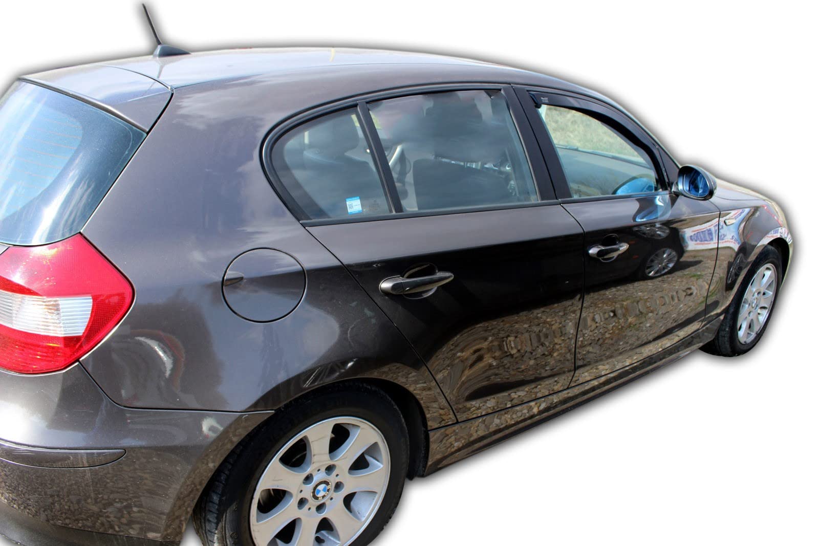 J&J AUTOMOTIVE Windabweiser passend für BMW 1 Series E87 5-Türer 2004-2012 4tlg, Heko Regenabweiser Vorne Hinten Getönt Dunkel Passform
