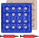 2-Pack Inflatable Seat Cushions, Pressure Relief Waffle Cushion, Ideal for Long Sitting, Office Chairs, Car Seats, Wheelchair Cushions, Comes with 2 Air Pumps, Portable and Comfortable