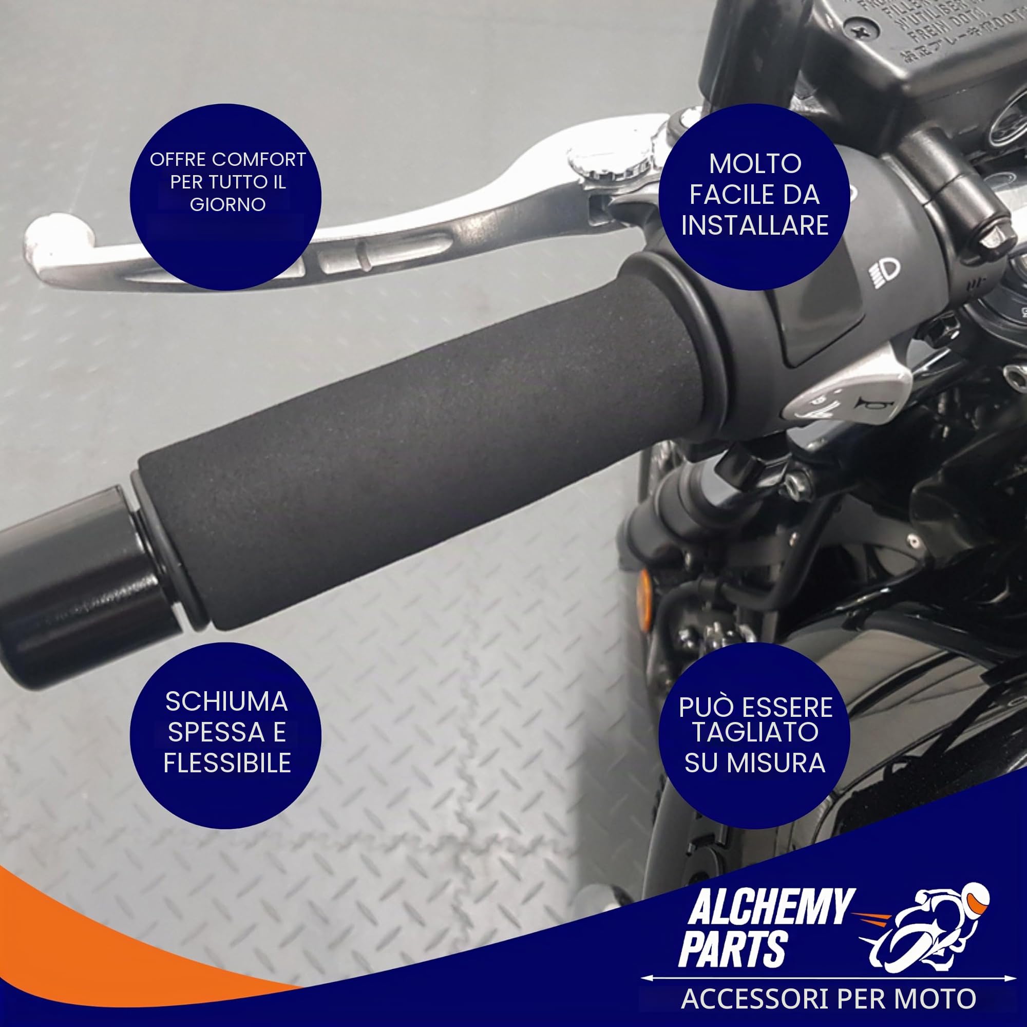 Manopole per moto in schiuma antivibrazioni, anti affaticamento, crampi, sollievo dal dolore, morbide al tatto, facili da indossare, per manopole standard e riscaldate