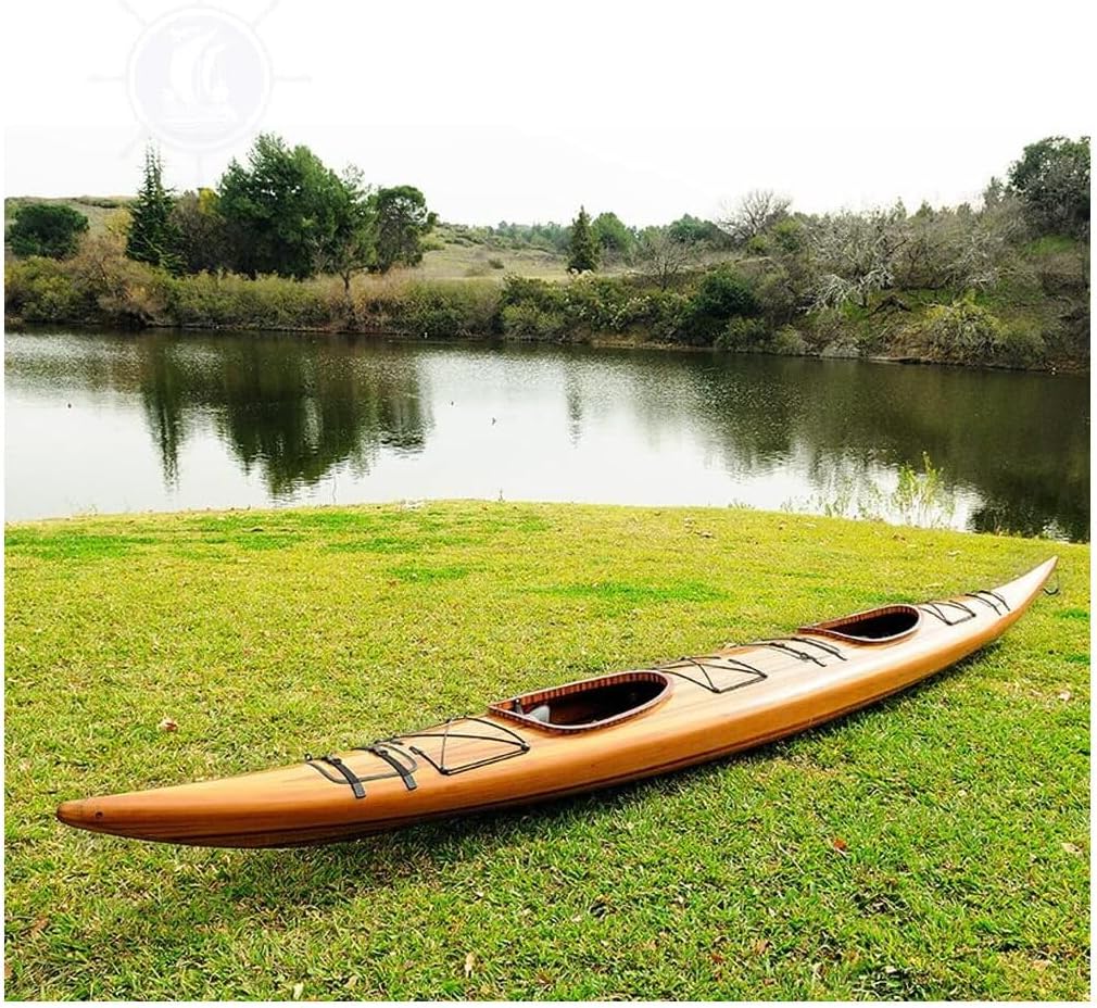 Old Modern Handicrafts 19 ft Tandem Wooden Kayak for 2 Persons – Real Kayak Handcrafted in 500+ Hours – 229L x 27W x 17.5H Inches Old Modern Handicrafts 19 ft Tandem Wooden Kayak for 2 Persons – Real Kayak Handcrafted in 500+ Hours – 229L x 27W x 17.5H Inches
