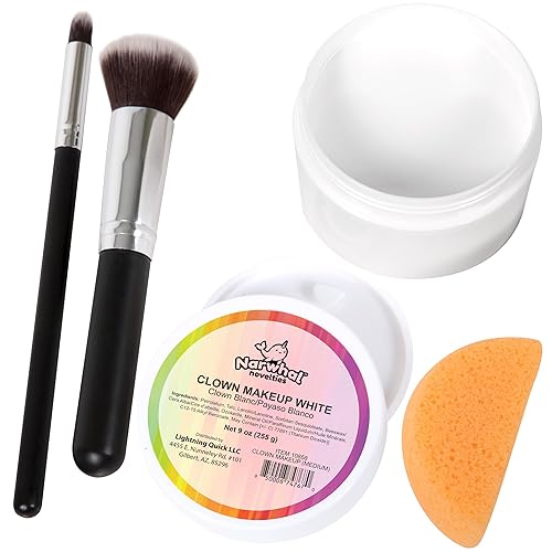Narwhal Novelties - Pintura facial blanca, maquillaje para payaso, Halloween, para presentaciones, pintura blanca para cara y cuerpo