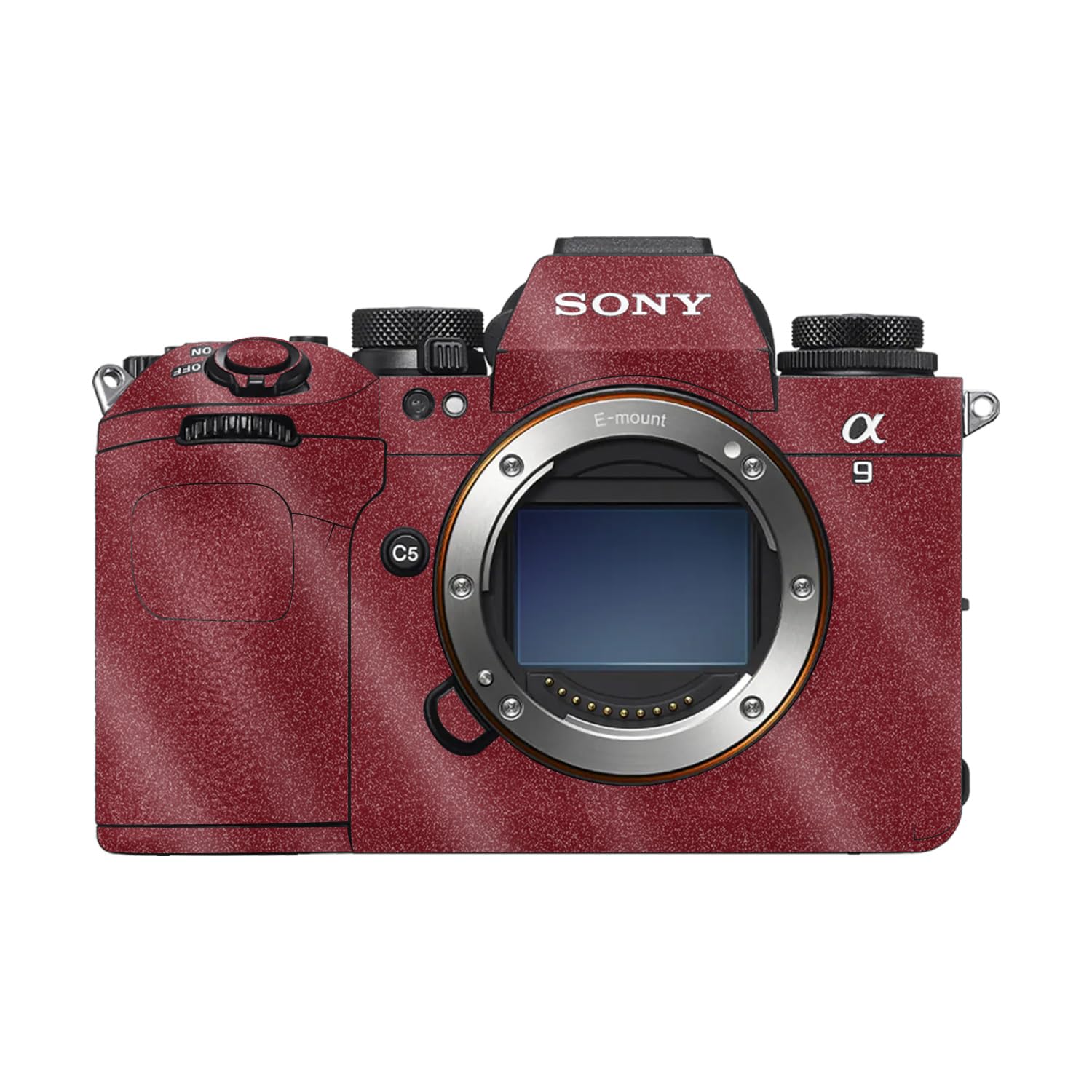 Glossy Glitter Camera Skin Compatible with Sony Alpha 9 III (2024) - Solid Burgundy - Premium 3M Vinyl Protective Wrap Decal Cover - Easy to Apply | Crafted in the USA by MightySkins