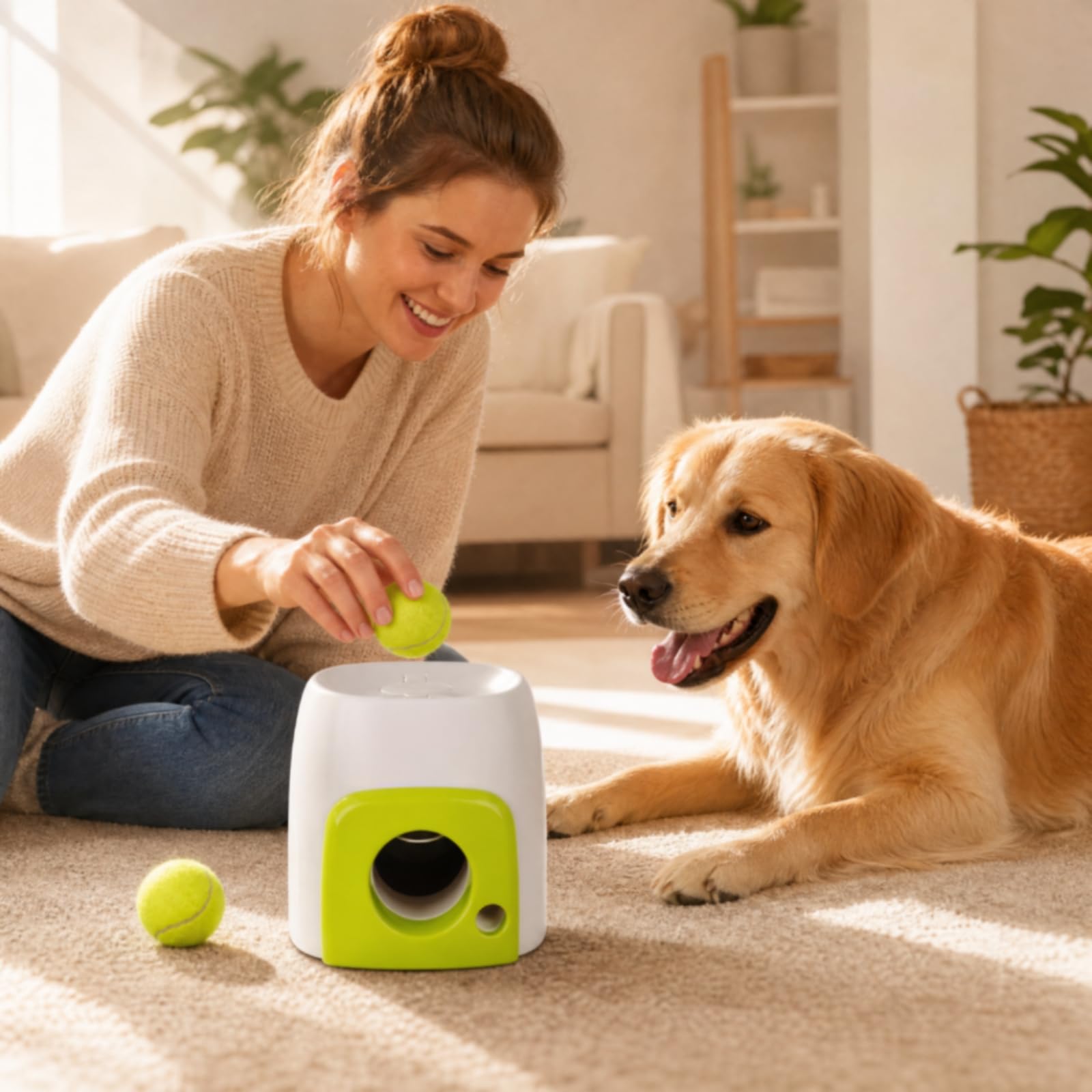 Ball-Ausgabe-Spielzeug für Hunde mit Leckli-Ausgabe Intelligenzfördnd Intelligentes Hundespielzeug mit Fußpedal Fördt die Intelligenz