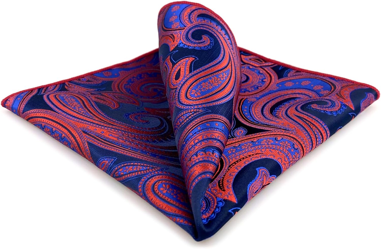 S&W SHLAX&WING Mens Pocket Square Paisley Multicolor Large for Business Wedding
