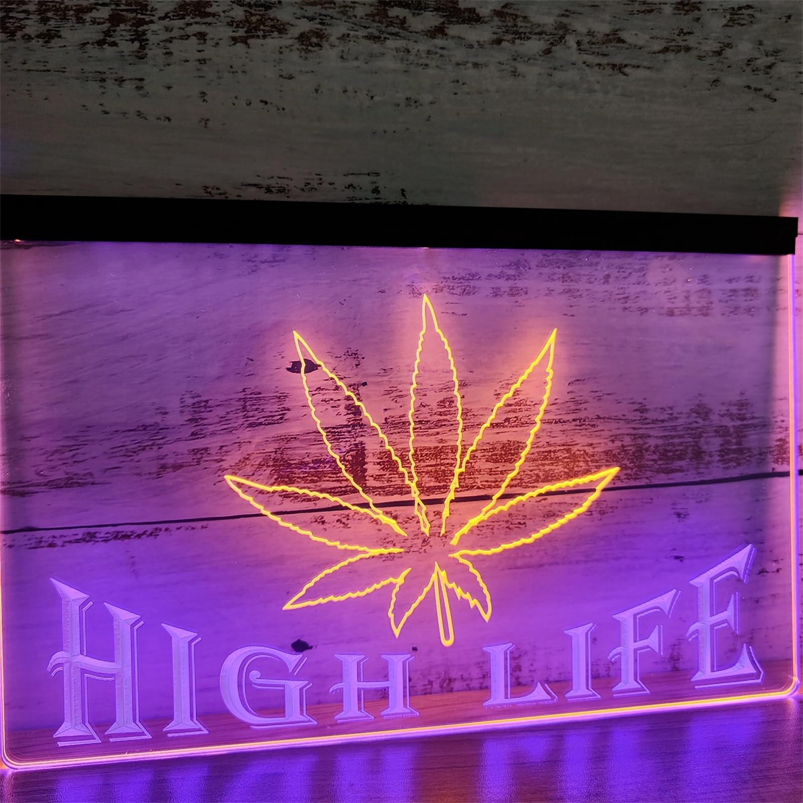 High Life Neonowy szyld do dekoracji ścian – dwukolorowe, ściemniane neonowe światła LED z zasilaniem USB, idealne do barów, pubów, klubów i pokoi gier,Blue orange,30x20cm