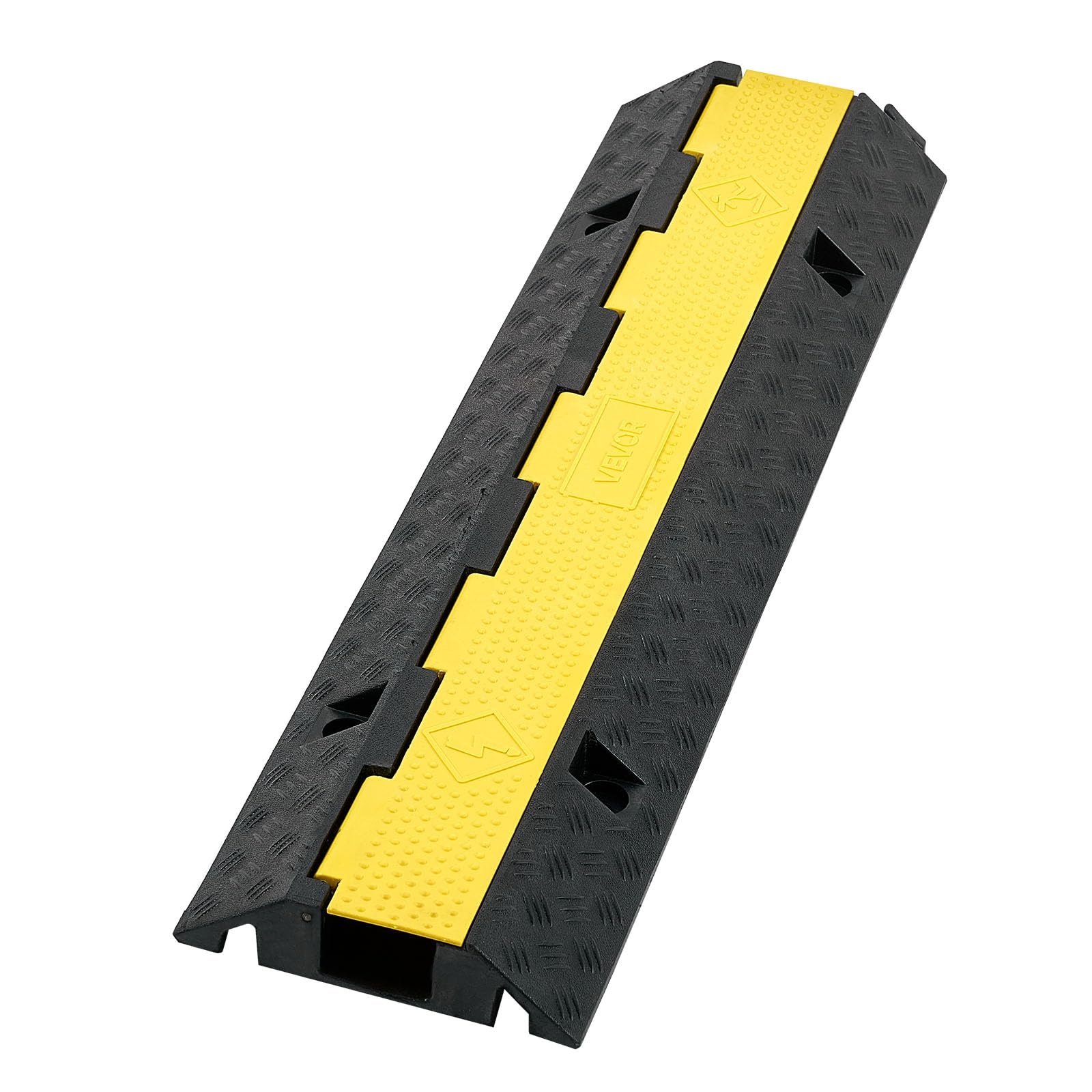VEVOR Rampa di Protezione per Cavi, Capacità di 9979 kg/Asse, 1 Canale di Copertura per Tubo Flessibile in Gomma 70 x 50 mm, Dosso Rallentatore con Coperchio Superiore Apribile, 1 Confezione