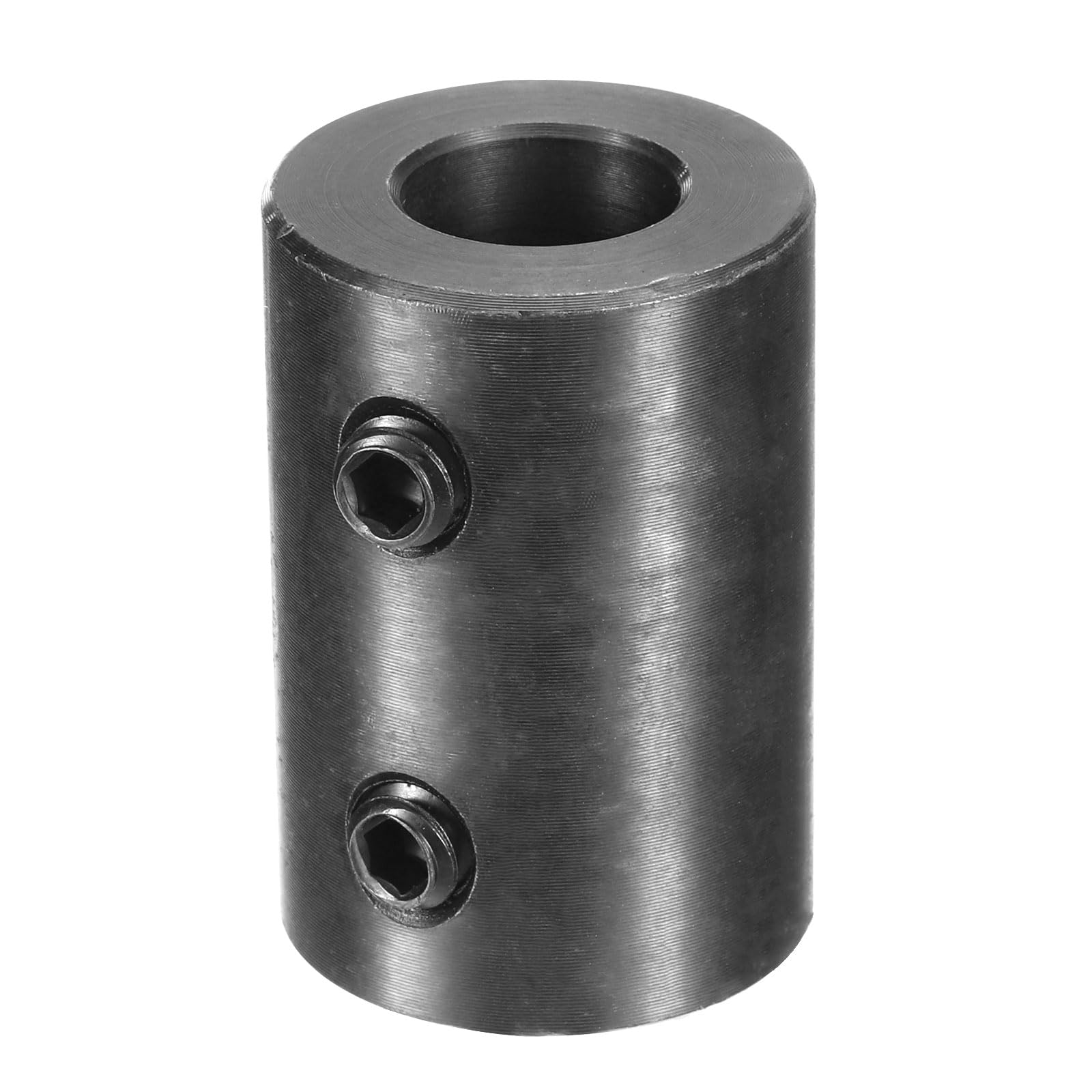 uxcell Shaft Coupling 1/2" Bore, 1" OD, 1-1/2" Length, Black Oxide Plated Steel Rigid Coupling, Motor Wheel Coupler, (2 Set Screws)