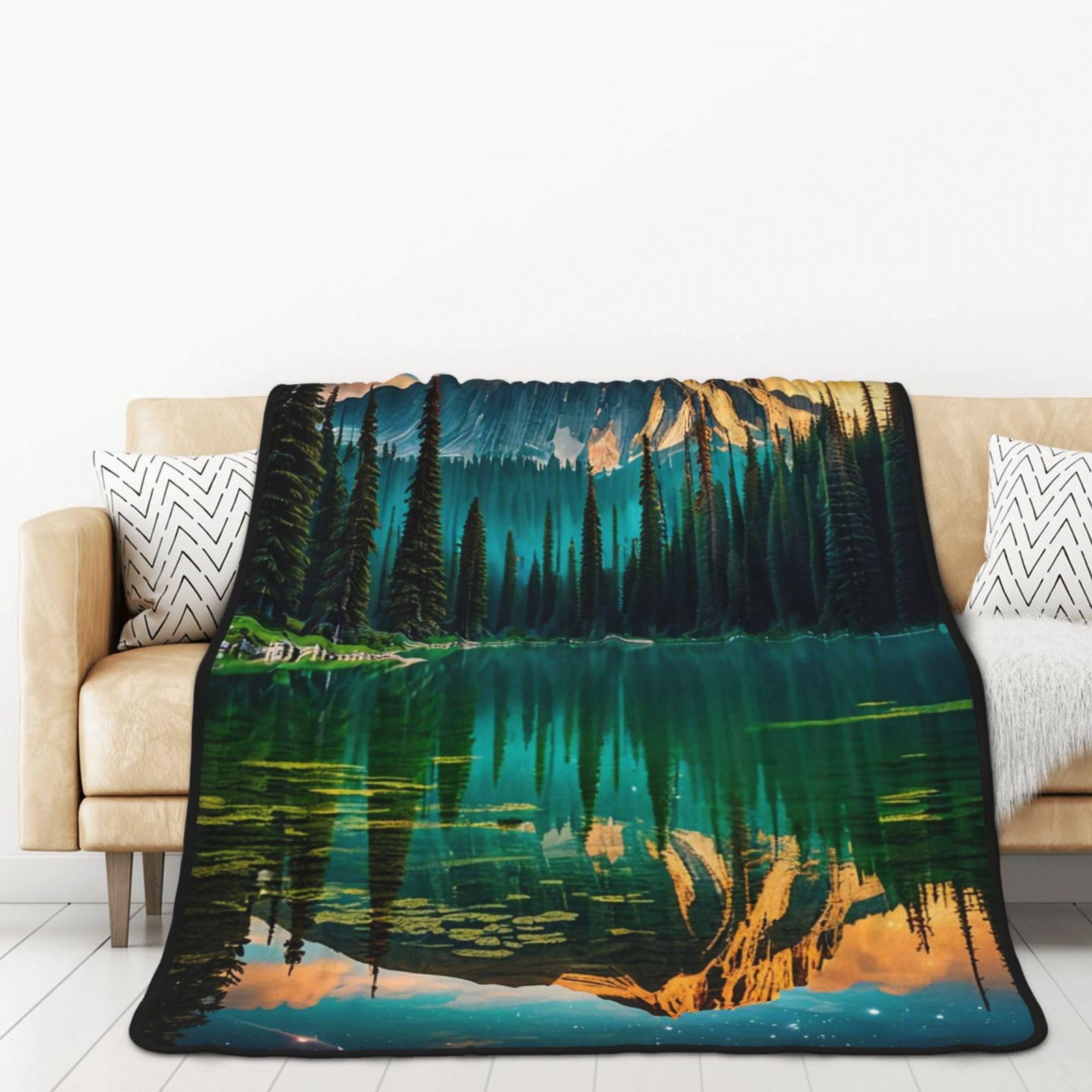 Couverture en flanelle contre le stress nocturne | Plaid lourd adulte lac spatial 152cm