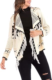 Donna Cardigan Stampati Vintage Etnico Giacca A Maglia Scialle Elegante Donne Manica Lunga Abbottonatura Tassels Cappotto A Maglia Primaverile Autunno