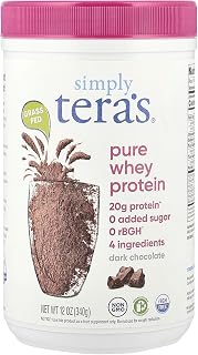 Tera's Whey rBGH Free Fair Trade Dark Chocolate Whey Protein, 12 Ounce