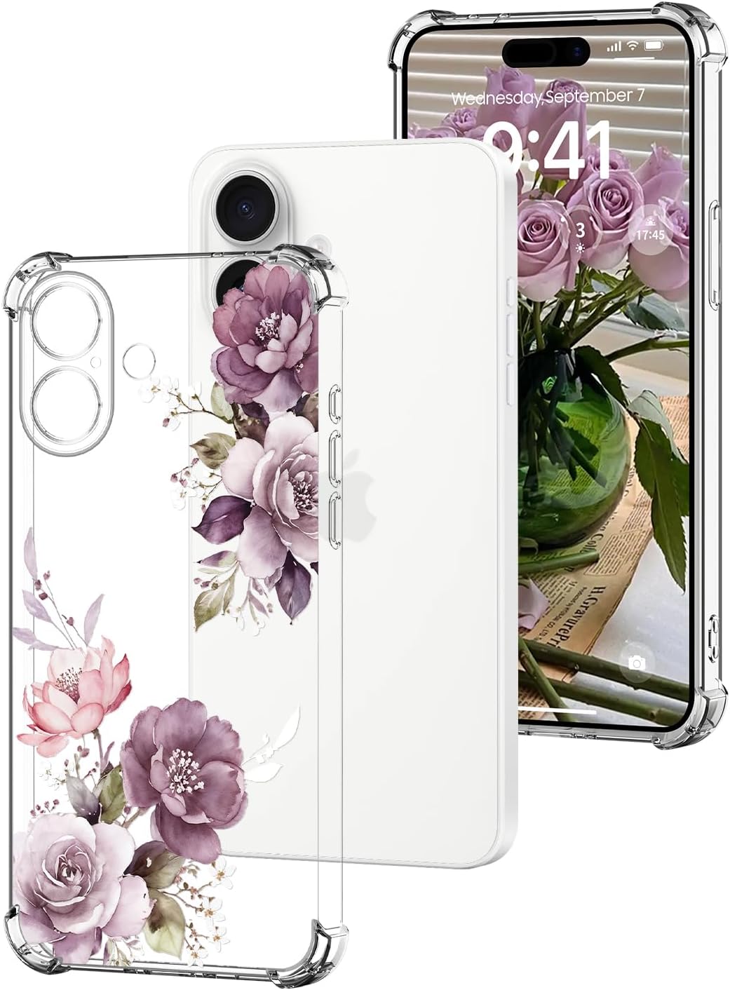 Coque iPhone 17 transparente silicone floral | France Coques