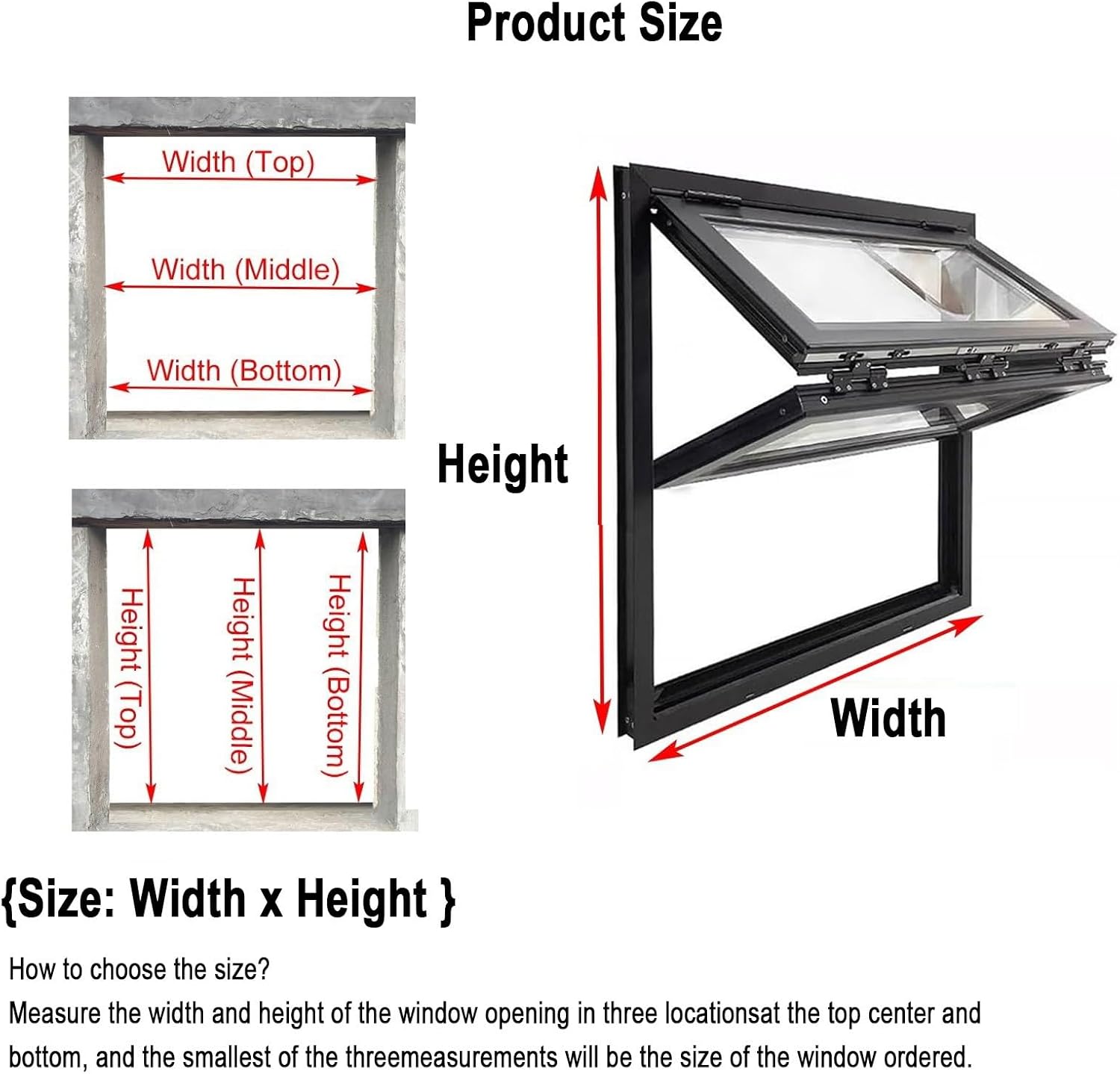Folding Sliding Windows Double Hung Window,Flush Mount Concession Stand Serving Window Door,Commercial Replacement Aluminum Windows,Flush Mount Double Hung Window with 5mm Tempered Glass(30x22in/76x56