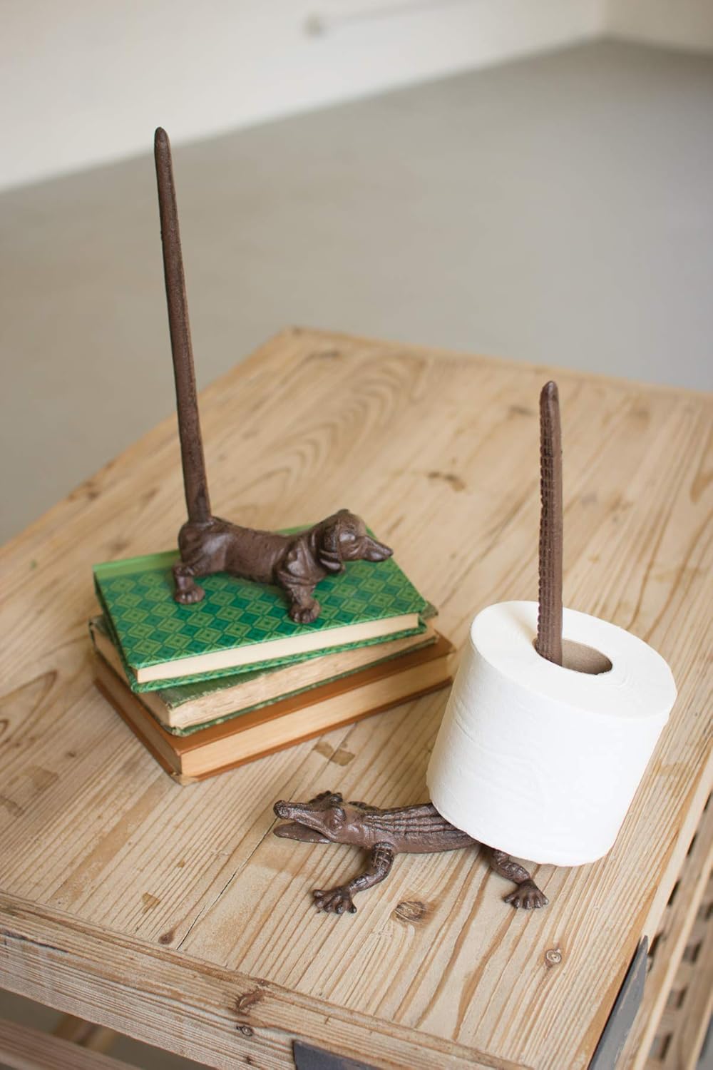 Cast Iron Dachshund Paper Towel Holderrustic, 6.25 X 12 in