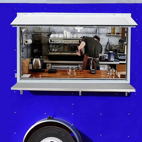 Miniatura 5 de Ventana de concesión con toldo de 53 pulgadas de ancho x 33 pulgadas de alto, ventanilla de servicio de camiones de alimentos para tu camión de