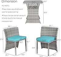 Vista 2 de yoyomax Juego de muebles de patio de 3 piezas, juego de bistró de mimbre de ratán PE con estante de almacenamiento, sillas de sofá de patio con mesa