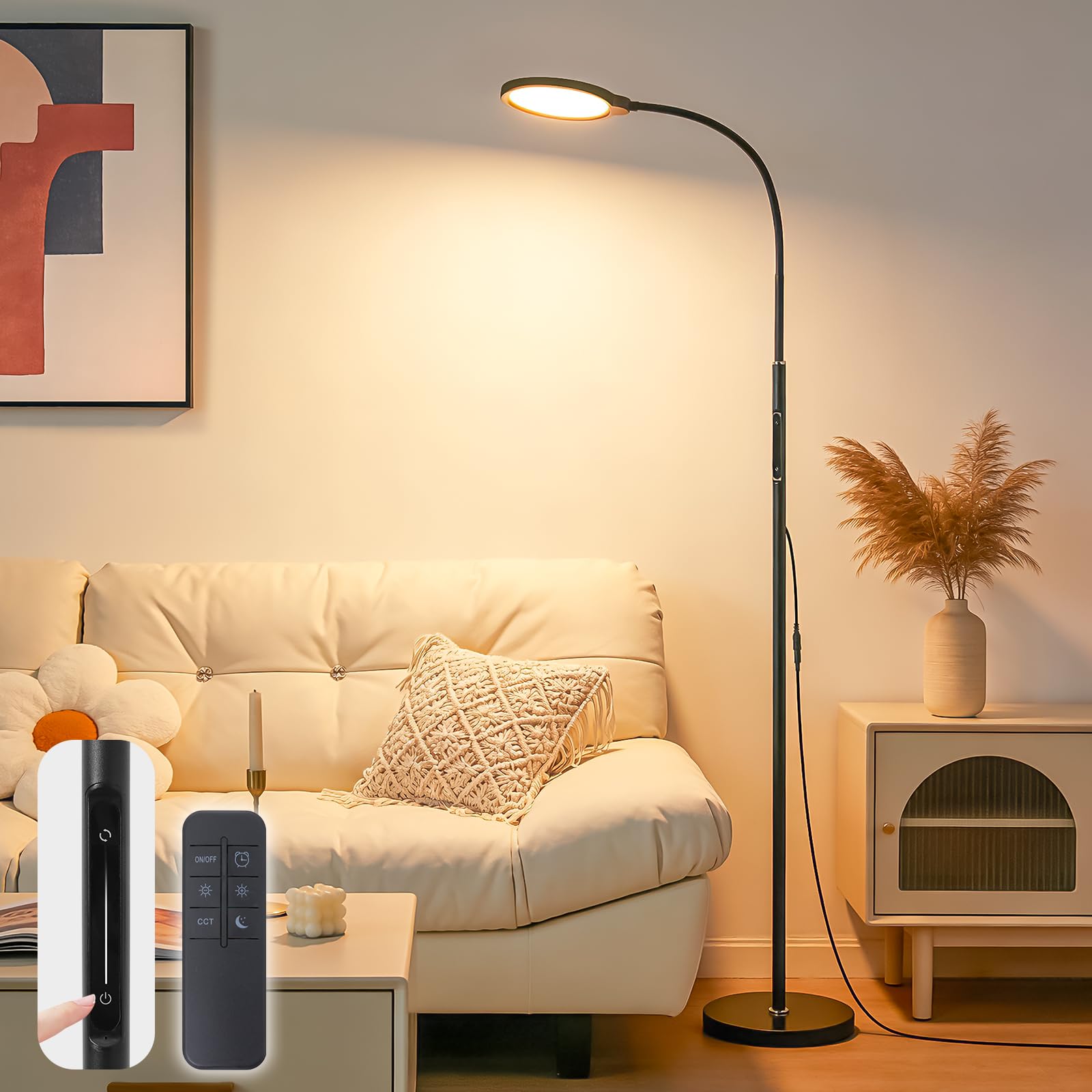 Photo 1 of yuhaptomer Bright LED Eye-Friendly Floor Lamp with Remote and Touch Dimmer