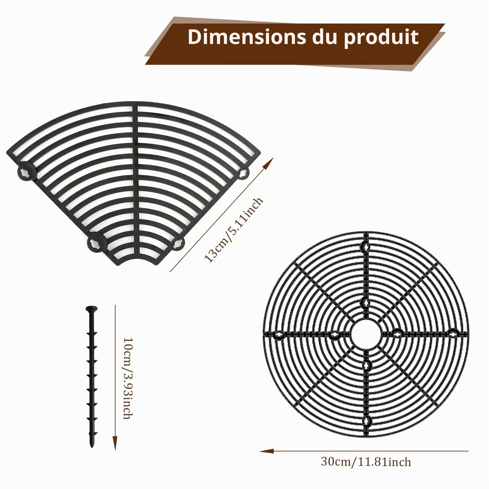 MXTIMWAN 2 Pièces Grilles de Pots de Plantes, 30 cm Cache Pot de Fleurs en Grille, Plastique Grille Pot Fleur Découpable pour Protéger Les Plantes, Protection de Sol
