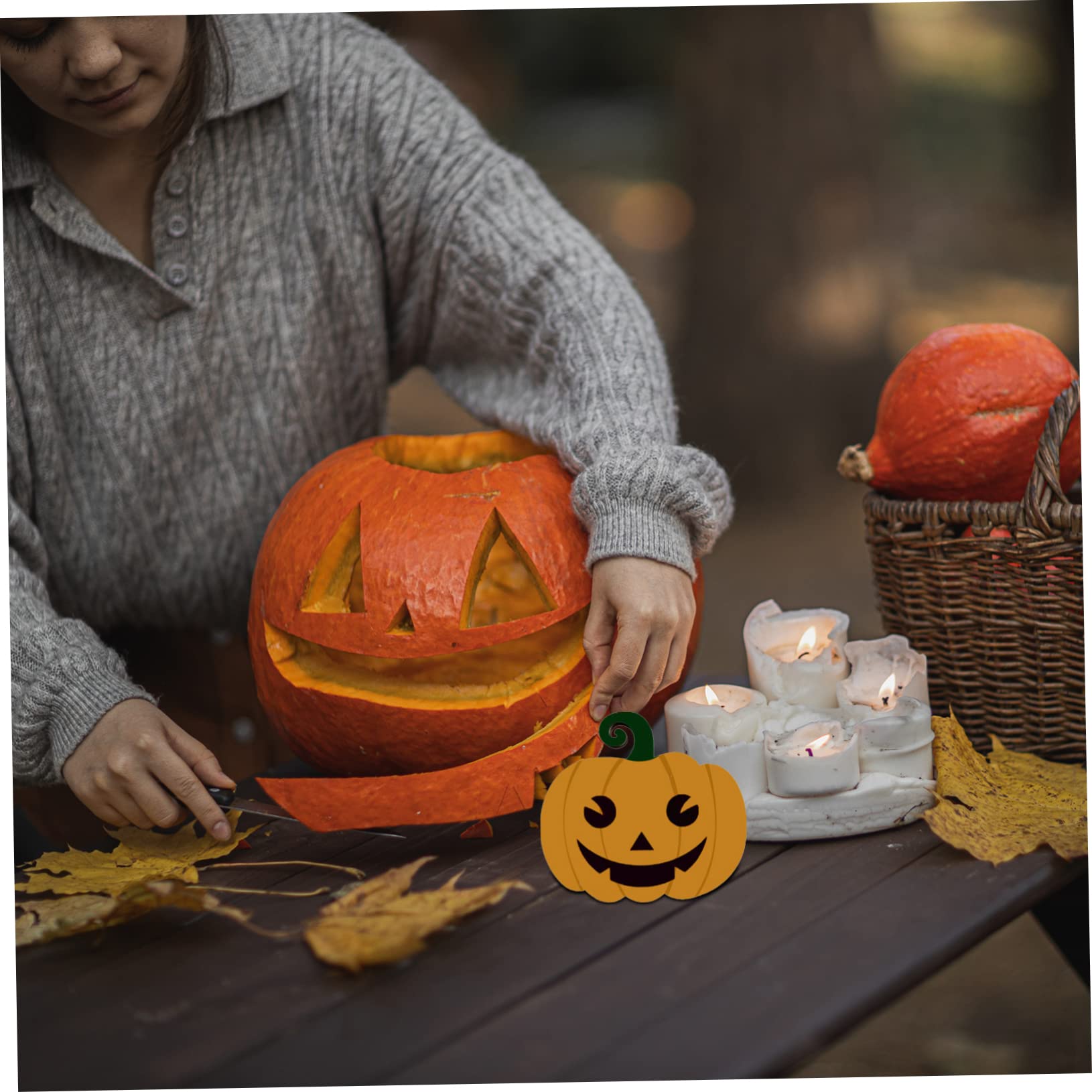 Tofficu 4 Juegos Astillas De Madera De Halloween Tablero De Calabaza Para Pintar Decoración De Calabaza De Halloween Adornos Caseros Víspera De Todos Otoño Decoración Del Hogar