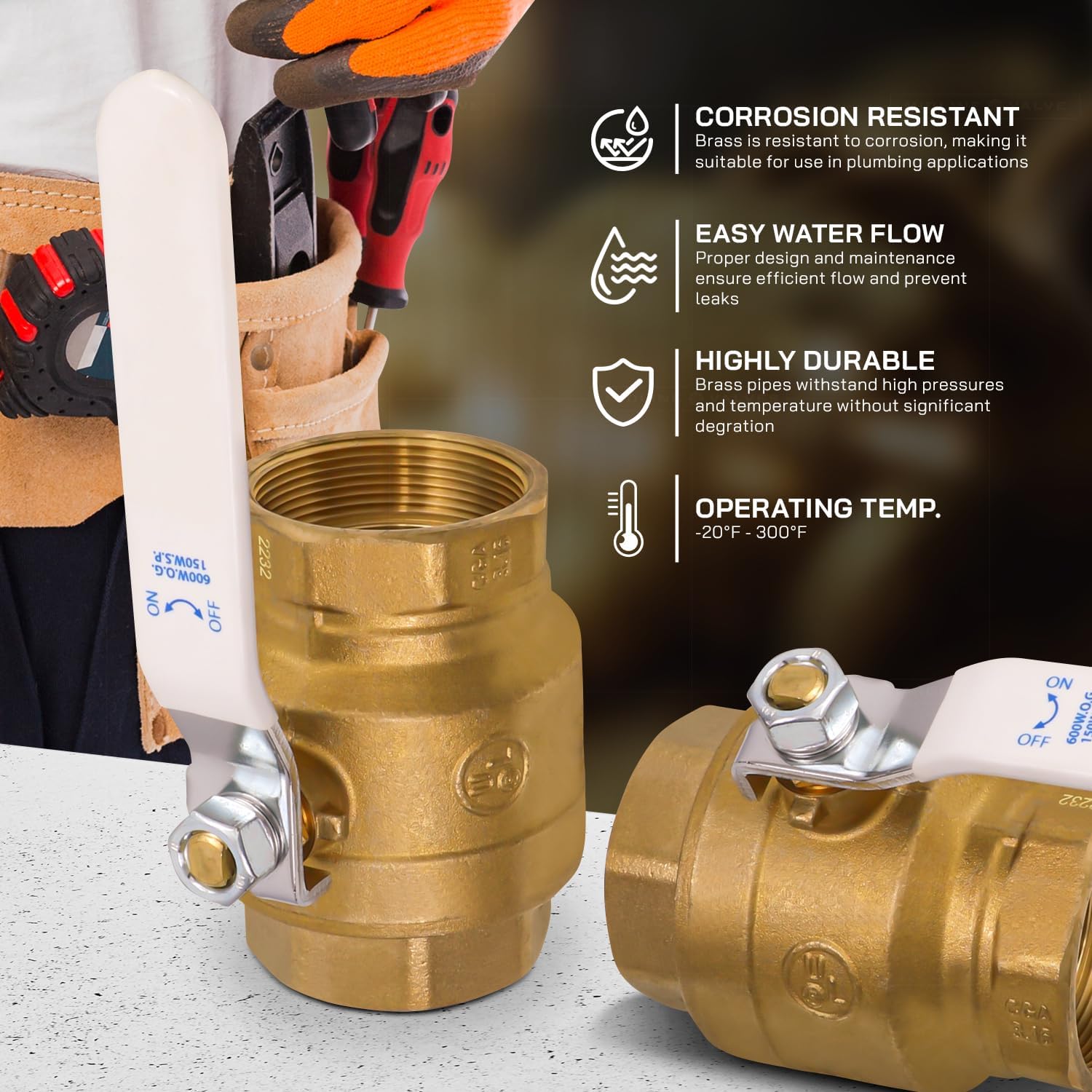 Midline Valve 832T224-NL Premium Full Port Ball Valve Brass, x 2 in. FIP, 2 in. FIP x 2 in. FIP