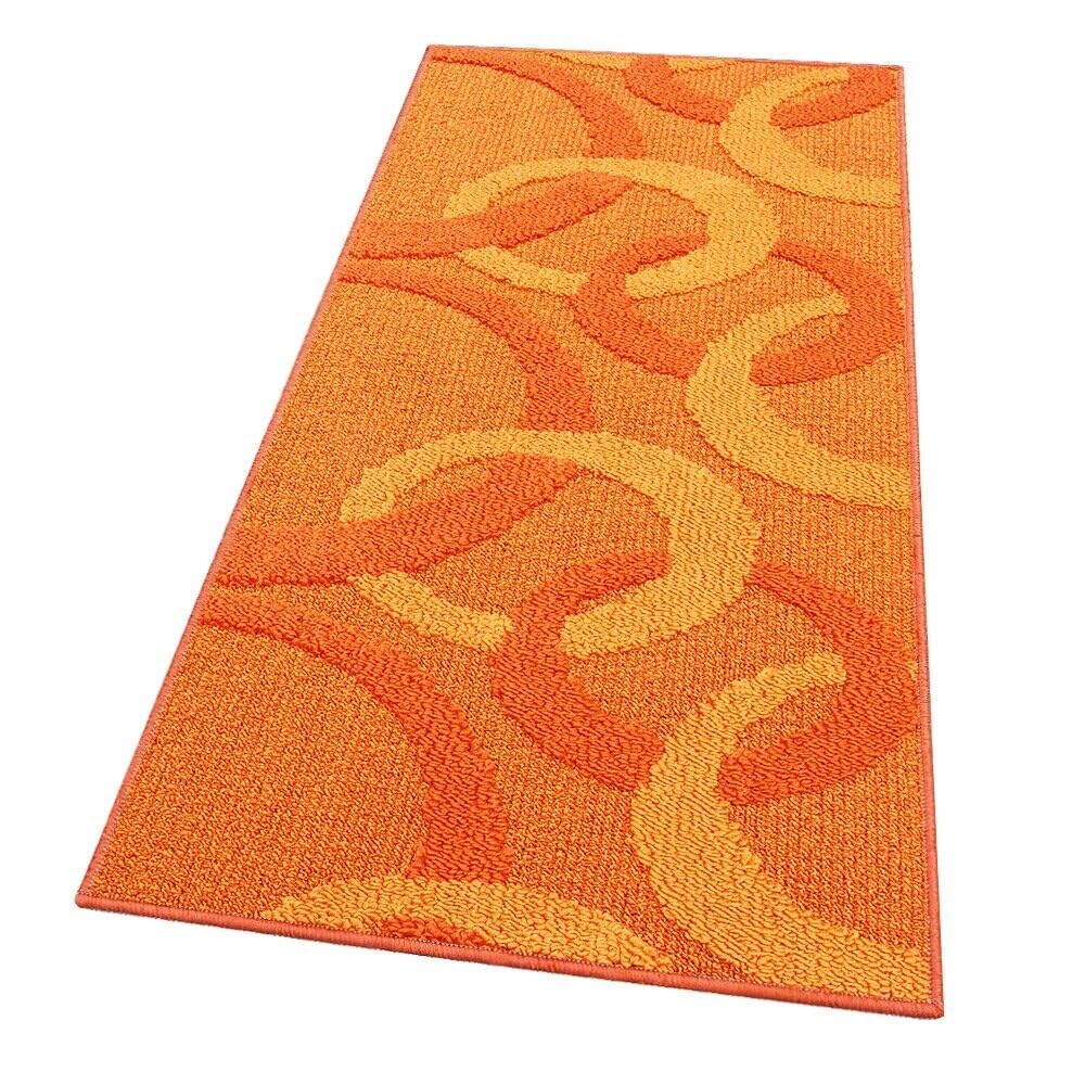 Tapis de cuisine antidérapant doux 3d orange emmevi 50 x 100 cm