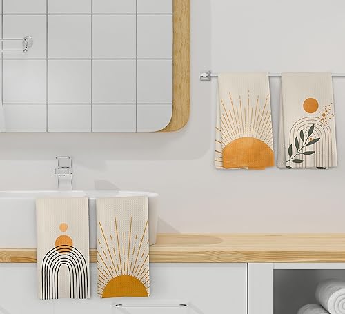 Miniatura 229 de You are My Sunshine - Juego de 2 toallas de cocina y paños de cocina y paños de cocina bohemios absorbentes, toallas de mano para baño y cocina