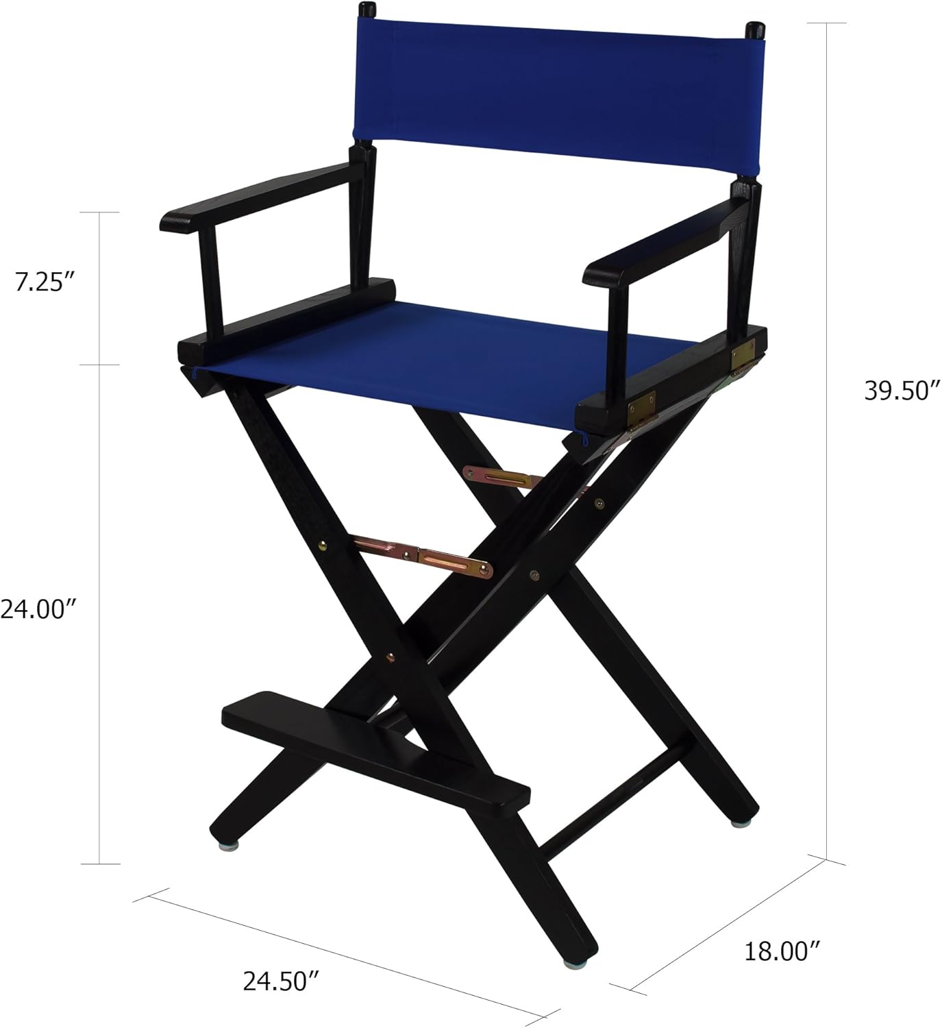 American Trails Extra-Wide Premium 24" Director's Chair Black Frame with Royal Blue Canvas, Counter Height