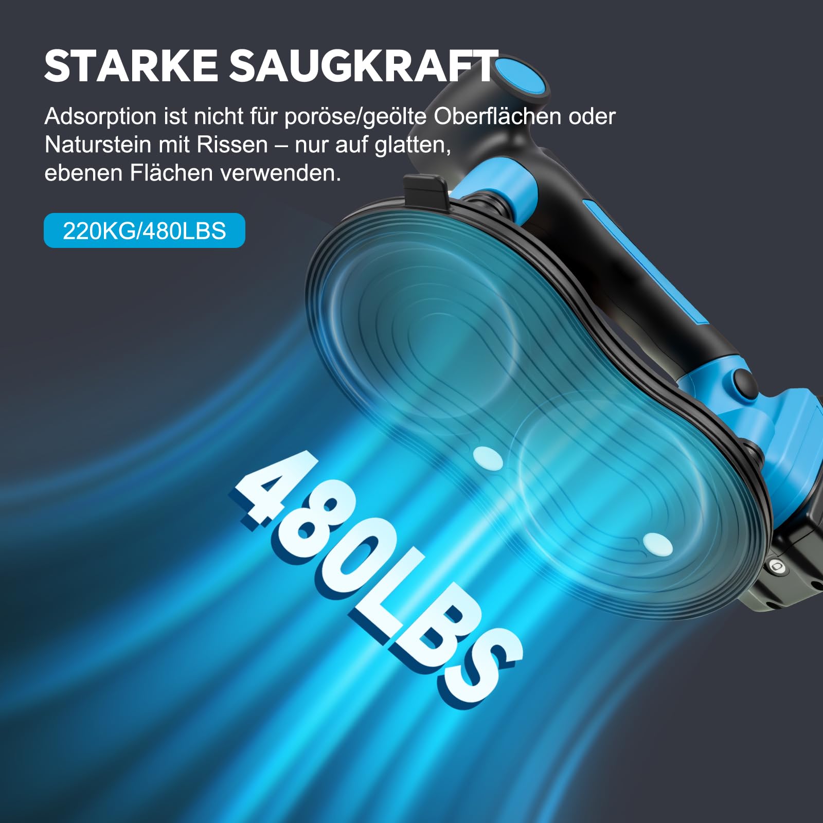 2IN1 Akku Fliesenrüttler & 25CM Akku Saugheber für Makita Akku 18V | mit 9 Stufen, 220 KG Saugkraft,Fliesen Vibrationsgerät Fliesenvibrator für 3M Fliesen Wandfliesen (mit 1x BL1840B Akku)