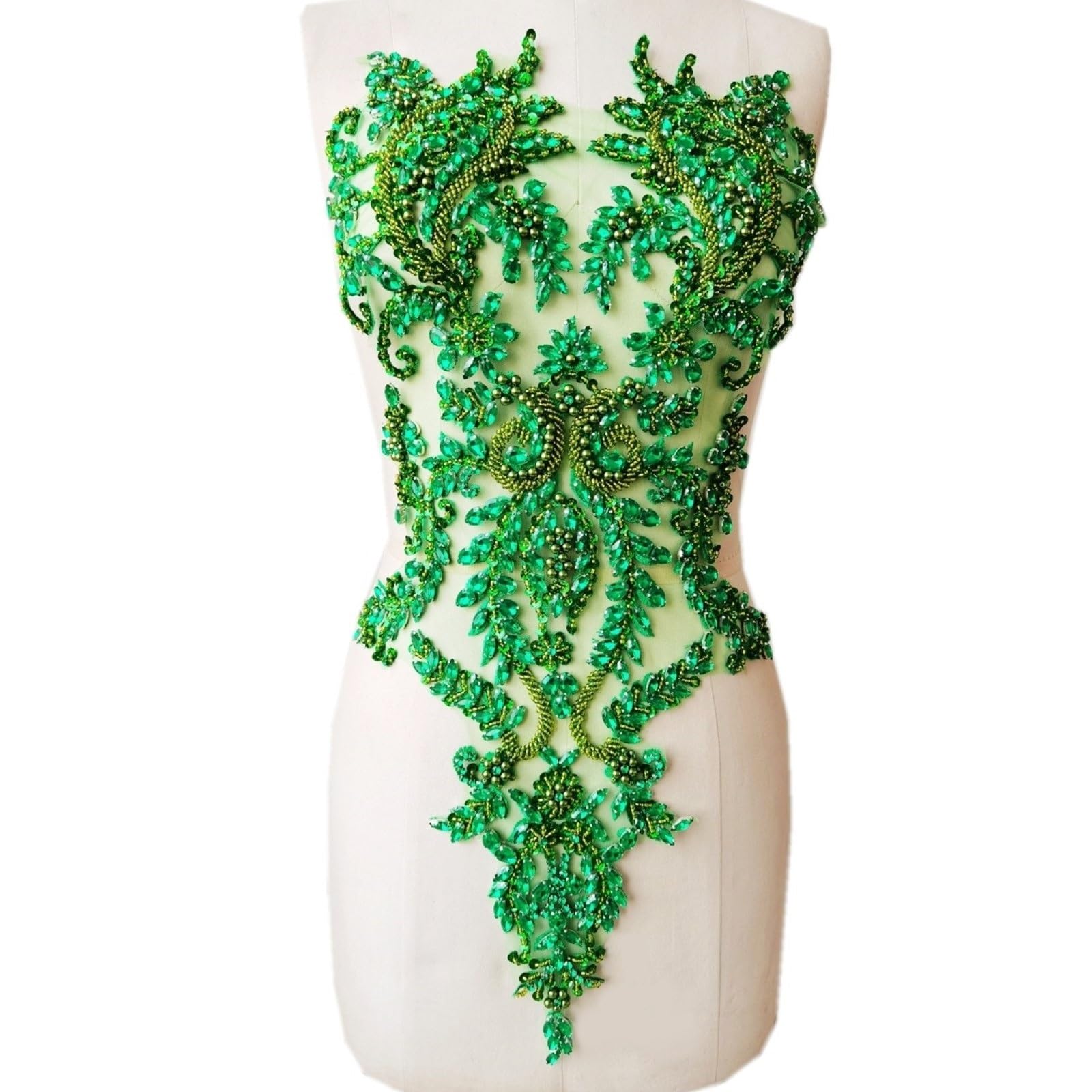 Dekoracja dżetów koronkowa naszywka z cekinowymi koralikami, rękodzieło DIY do dekoracji sukni ślubnej (Size : Light green)