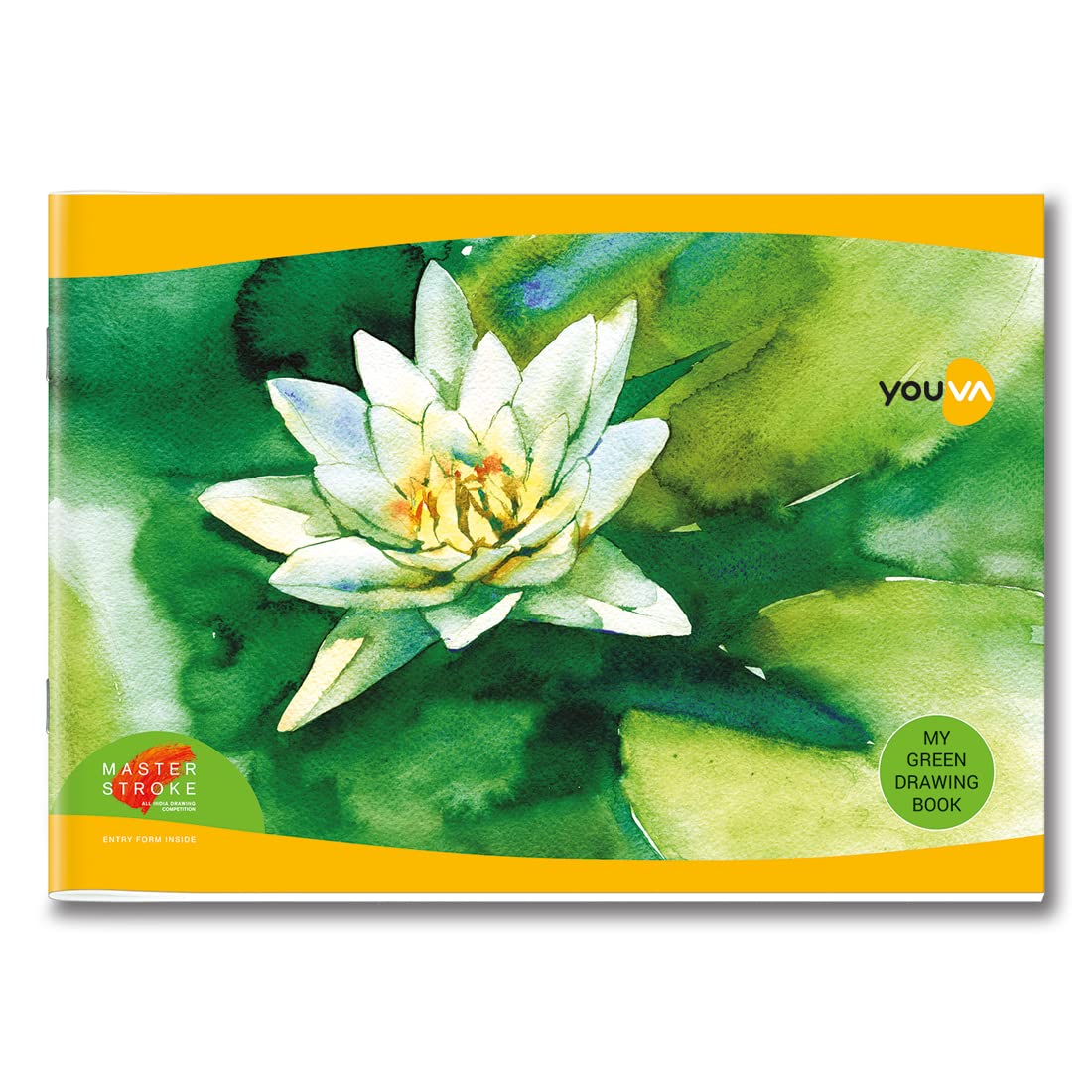 YOUVA Navneet Carnet de dessin vert | 21 cm x 29,7 cm | 56 pages | Lot de 12