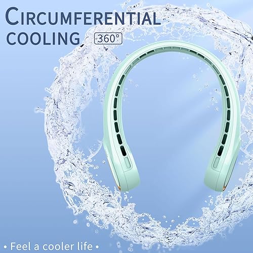 Miniatura 5 de FrSara Ventilador de Cuello, Ventiladores Personales para tu Cuello, Ajustable, Enfriamiento de 360, Súper Silencioso, Diseño de Ventilador sin