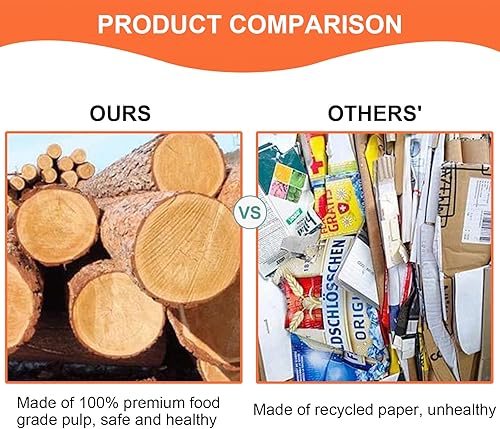 Miniatura 9 de Forros para freidora de aire, hojas de papel pergamino desechables, forro de papel de hornear sin blanquear de 8 pulgadas para asar a la parrilla,