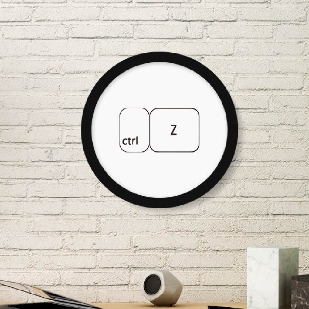 Clavier Symbole Ctrl Z cadre rond noir pour decorer votre bureau de teletravail