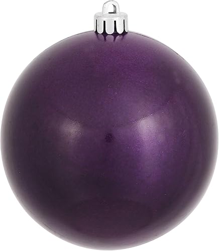 Miniatura 9 de Vickerman Adorno de bola mate esmeralda de 4 pulgadas, plástico inastillable resistente a los rayos UV, tapa perforada con alambre floral, juego de