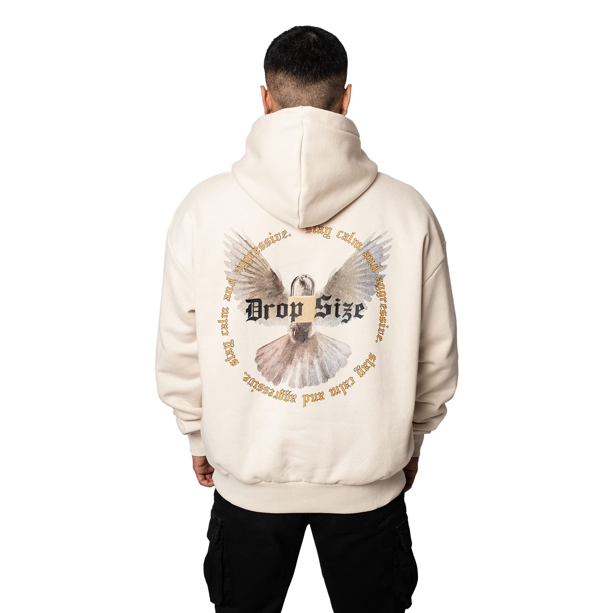 Dropsize Heavy Oversize White Dove 2.0 Coconut Milk, Urban Streetwear Oversize Maglione oversize Cotone 360 GSM con cappuccio da uomo