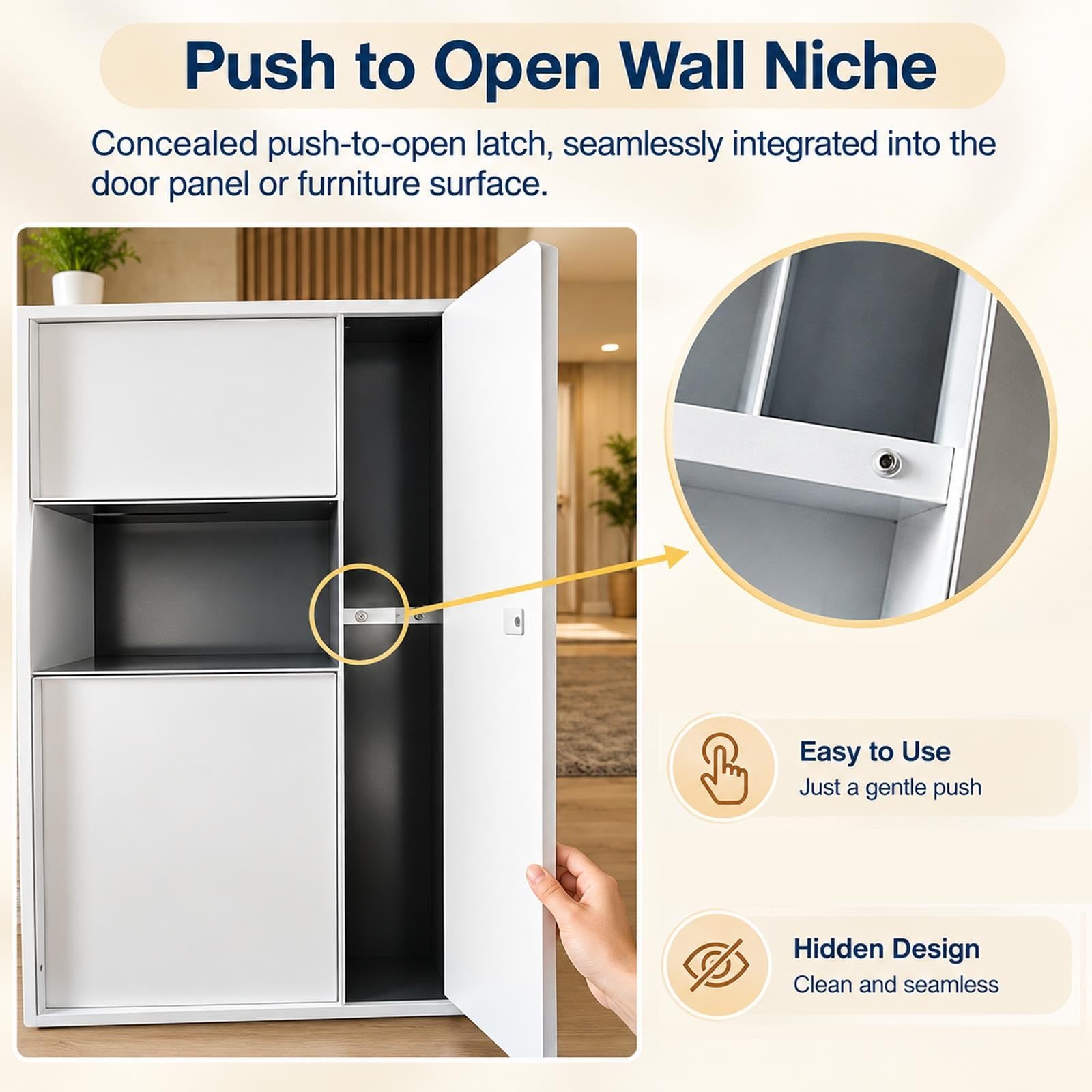 Nicho de Empotrable Cubo De Basura Empotrable Para Baño Con Portarrollos